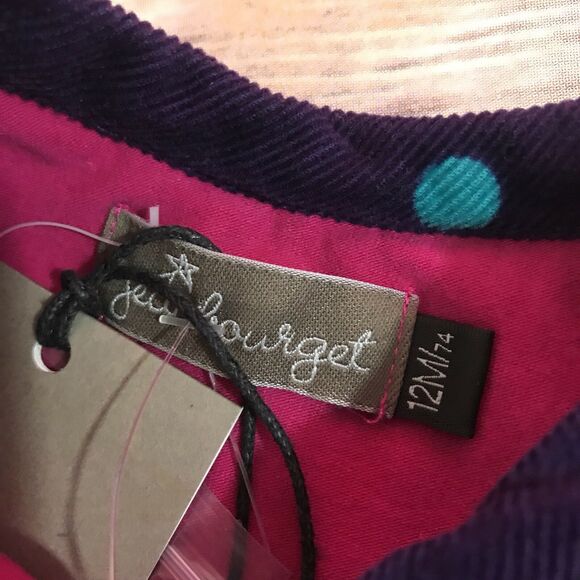 Jean Bourget Tiny Fall Fille Indigo Polka Dot NEW NWT Dress Pink 12 mo - Picture 5 of 6